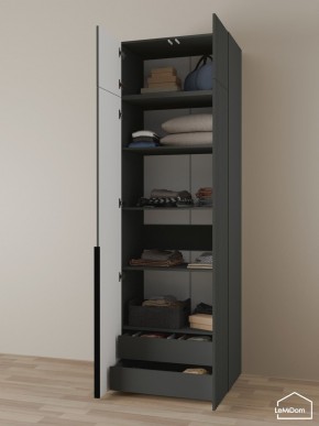 Шкаф с антресолью Linnea MHR-2A-3 2450х800х510 (Графит-М 11.1.25) в Стрежевом - strezevoi.mebel24.online | фото 6