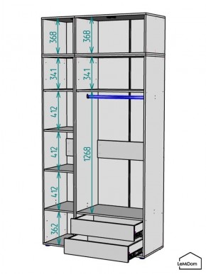 Шкаф с антресолью Linnea MHR-3POA-2 2450х1200х510 (Белый-М 11.1.2) в Стрежевом - strezevoi.mebel24.online | фото 3