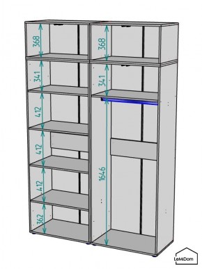 Шкаф с антресолью Linnea MHR-4A-1 2450х1600х510 (ДВ-М 11.1.25) в Стрежевом - strezevoi.mebel24.online | фото 3