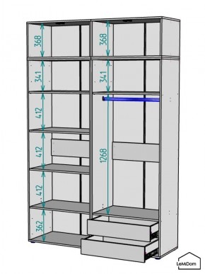 Шкаф с антресолью Linnea MHR-4A-2 2450х1600х510 (Белый-М 11.1.1) в Стрежевом - strezevoi.mebel24.online | фото 2