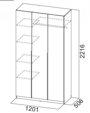 Шкаф ШК-5 (1200) Белый текстурный в Стрежевом - strezevoi.mebel24.online | фото