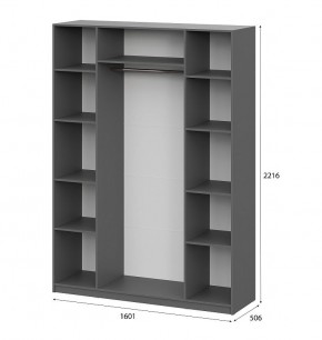 Шкаф ШК-5 (1600) Графит серый в Стрежевом - strezevoi.mebel24.online | фото 5