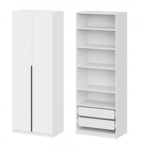Шкаф ШК-5 + 4 полки + ящики (800) Белый текстурный в Стрежевом - strezevoi.mebel24.online | фото 1