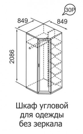 Шкаф угловой для одежды Ника-Люкс 30 без зеркал в Стрежевом - strezevoi.mebel24.online | фото 3