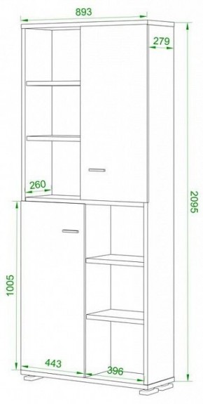 Шкаф-витрина Домино ПУ-30-2-ФС в Стрежевом - strezevoi.mebel24.online | фото 2