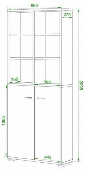 Шкаф-витрина Домино ПУ-30-4-ФС в Стрежевом - strezevoi.mebel24.online | фото 2