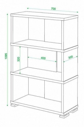 Стеллаж книжный Домино нельсон СБ-10_3 в Стрежевом - strezevoi.mebel24.online | фото 2