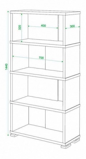 Стеллаж книжный Домино нельсон СБ-10_4 в Стрежевом - strezevoi.mebel24.online | фото 2
