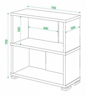 Стеллаж книжный Домино СБ-10_2 в Стрежевом - strezevoi.mebel24.online | фото 3