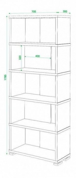 Стеллаж книжный Домино СБ-10_5 в Стрежевом - strezevoi.mebel24.online | фото 3