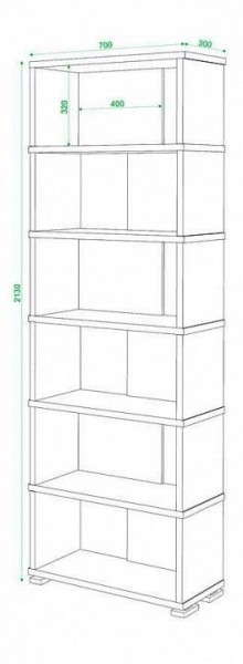 Стеллаж книжный Домино СБ-10_6 в Стрежевом - strezevoi.mebel24.online | фото 2