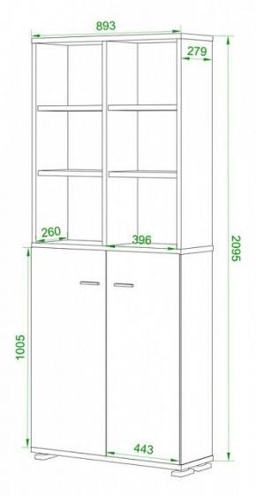 Стеллаж комбинированный Домино Лайт ПУ-30-4 в Стрежевом - strezevoi.mebel24.online | фото 2