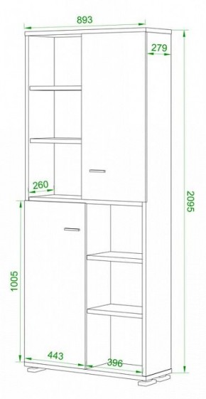 Стеллаж комбинированный Домино ПУ-30-2 в Стрежевом - strezevoi.mebel24.online | фото 2