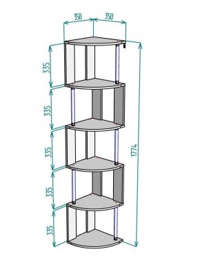 Стеллаж Maria S113-MA (Графит) в Стрежевом - strezevoi.mebel24.online | фото 3