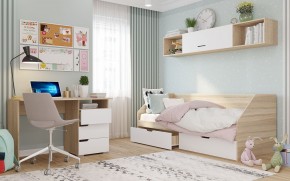 Стол 1200/3 ящика АНТАЛИЯ (Сонома/Белый софт) в Стрежевом - strezevoi.mebel24.online | фото 2