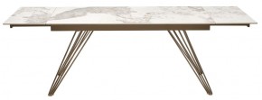 Стол ACERRA NEW 160 GLOSS LUXURY PANDORA SOLID CERAMIC/ каркас цвета шампань, ®DISAUR в Стрежевом - strezevoi.mebel24.online | фото 5