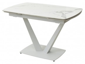 Стол ALATRI 120 GLOSS STATUARIO WHITE SOLID CERAMIC / WHITE, ®DISAUR в Стрежевом - strezevoi.mebel24.online | фото 1