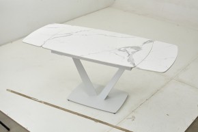 Стол ALATRI 120 GLOSS STATUARIO WHITE SOLID CERAMIC / WHITE, ®DISAUR в Стрежевом - strezevoi.mebel24.online | фото 2