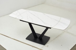 Стол ALATRI 120 MATT WHITE MARBLE SOLID CERAMIC / BLACK, ®DISAUR в Стрежевом - strezevoi.mebel24.online | фото 1