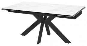 Стол BELLUNO 160 MARBLES KL-99 Белый мрамор матовый, итальянская керамика/ черный каркас, ®DISAUR в Стрежевом - strezevoi.mebel24.online | фото 1
