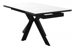 Стол BELLUNO 160 MARBLES KL-99 Белый мрамор матовый, итальянская керамика/ черный каркас, ®DISAUR в Стрежевом - strezevoi.mebel24.online | фото 2