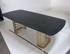 Стол CHIAVARI 220 KL-116 Черный мрамор матовый, итальянская керамика / бронзовый, ®DISAUR в Стрежевом - strezevoi.mebel24.online | фото 6