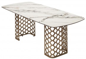 Стол CHIAVARI 220 KL-188 Контрастный мрамор матовый, итальянская керамика / Шампань, ®DISAUR в Стрежевом - strezevoi.mebel24.online | фото 7