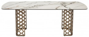 Стол CHIAVARI 220 KL-188 Контрастный мрамор матовый, итальянская керамика / Шампань, ®DISAUR в Стрежевом - strezevoi.mebel24.online | фото 8