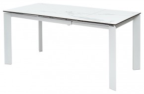 Стол CORNER 120 MATTE STATUARIO Белый мрамор матовый керамика, стекло/ белый каркас, ®DISAUR в Стрежевом - strezevoi.mebel24.online | фото 1