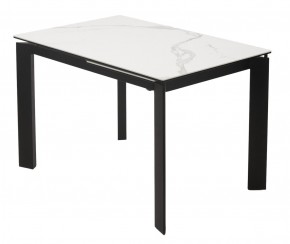 Стол CORNER 120 MATTE STATUARIO Белый мрамор матовый керамика, стекло/ черный каркас, ®DISAUR в Стрежевом - strezevoi.mebel24.online | фото
