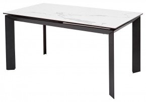 Стол CREMONA 140 MATTE STATUARIO Белый мрамор матовый, керамика/ черный каркас, ®DISAUR в Стрежевом - strezevoi.mebel24.online | фото 1