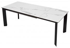 Стол CREMONA 140 MATTE STATUARIO Белый мрамор матовый, керамика/ черный каркас, ®DISAUR в Стрежевом - strezevoi.mebel24.online | фото 2