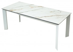Стол CREMONA 160 KL-188 Контрастный мрамор / белый каркас, ®DISAUR в Стрежевом - strezevoi.mebel24.online | фото 2