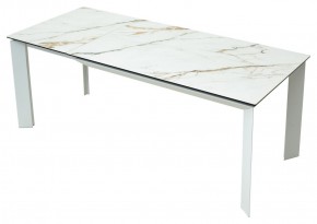 Стол CREMONA 180 KL-188 Контрастный мрамор матовый, итальянская керамика/ белый каркас, ®DISAUR в Стрежевом - strezevoi.mebel24.online | фото 9