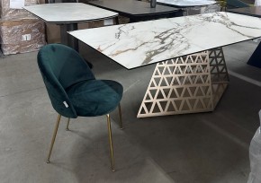 Стол ENNA 220 KL-188 Контрастный мрамор матовый, итальянская керамика/ каркас цвета шампань, ®DISAUR в Стрежевом - strezevoi.mebel24.online | фото 8