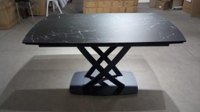 Стол FOGGIA 140 KL-116 Черный мрамор матовый, итальянская керамика/ черный каркас, ®DISAUR в Стрежевом - strezevoi.mebel24.online | фото 2