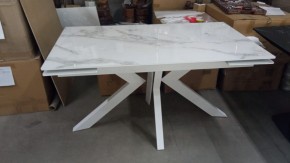 Стол Кентукки 3 140 БЕЛЫЙ МРАМОР, стекло / БЕЛЫЙ, М-City в Стрежевом - strezevoi.mebel24.online | фото 2