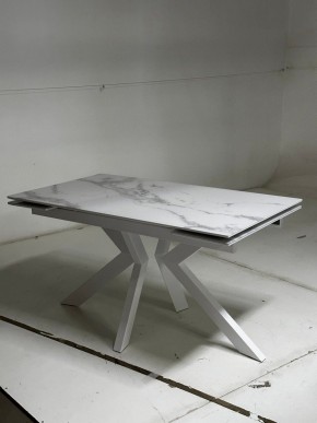 Стол Кентукки 3 140 БЕЛЫЙ МРАМОР, стекло / БЕЛЫЙ, М-City в Стрежевом - strezevoi.mebel24.online | фото 4