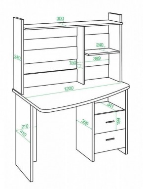 Стол компьютерный Домино Лайт СКЛ-Крл 120+НКЛ-120 в Стрежевом - strezevoi.mebel24.online | фото 2