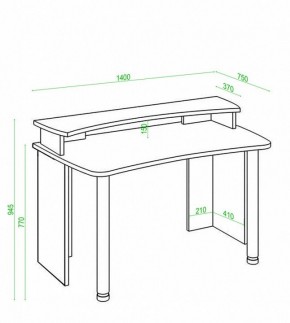 Стол компьютерный Домино Лайт СКЛ-Софт140+НКИЛ140 в Стрежевом - strezevoi.mebel24.online | фото 3