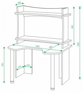 Стол компьютерный Домино lite СКЛ-Игр120 в Стрежевом - strezevoi.mebel24.online | фото 2