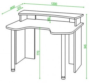 Стол компьютерный Домино Lite СКЛ-Игр120+НКИЛ120 в Стрежевом - strezevoi.mebel24.online | фото 2