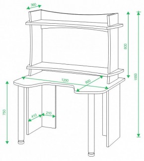 Стол компьютерный Домино Lite СКЛ-Игр120+НКИЛ120ВЛ в Стрежевом - strezevoi.mebel24.online | фото 3