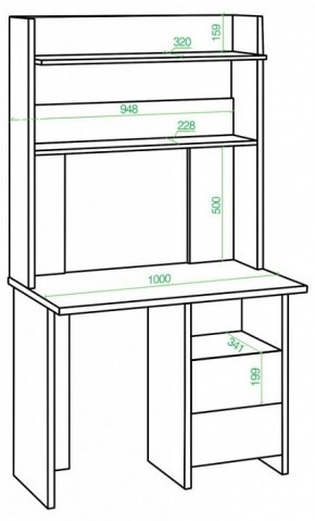 Стол компьютерный Домино Lite СКЛ-Прям100Р+НКЛХ-100 в Стрежевом - strezevoi.mebel24.online | фото 2