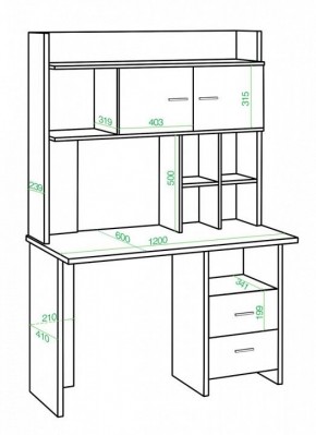 Стол компьютерный Домино Lite СКЛ-Прям120+НКЛХ-120 в Стрежевом - strezevoi.mebel24.online | фото 2