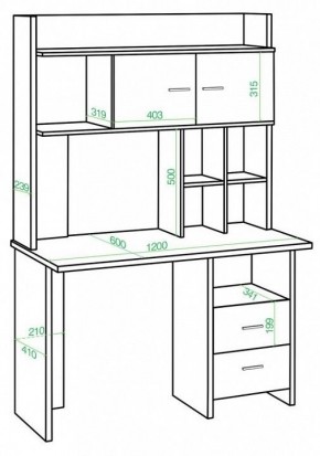 Стол компьютерный Домино lite СКЛ-Прям120+НКЛХ-120 в Стрежевом - strezevoi.mebel24.online | фото 2