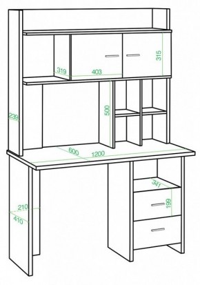 Стол компьютерный Домино Lite СКЛ-Прям120Р+НКЛХ-120 в Стрежевом - strezevoi.mebel24.online | фото 2