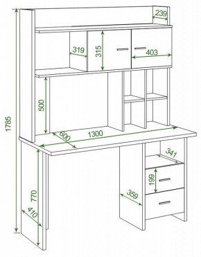 Стол компьютерный Домино Lite СКЛ-Прям130Р+НКЛХ-130 в Стрежевом - strezevoi.mebel24.online | фото 2