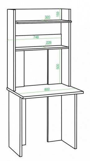 Стол компьютерный Домино Lite СКЛ-Прям80+НКЛХ 80 в Стрежевом - strezevoi.mebel24.online | фото 2