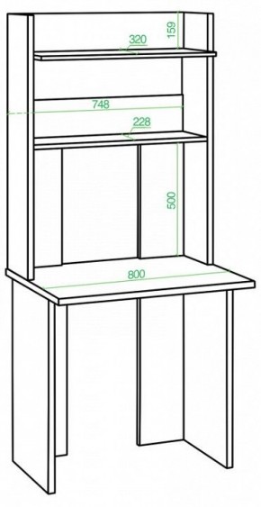 Стол компьютерный Домино Lite СКЛ-Прям80Р+НКЛХ в Стрежевом - strezevoi.mebel24.online | фото 2